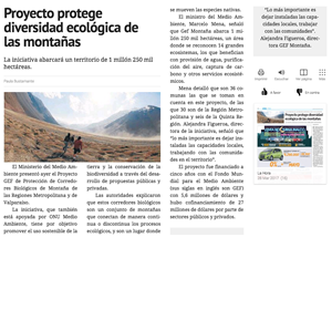 Proyecto protege diversidad ecológica en la montaña
