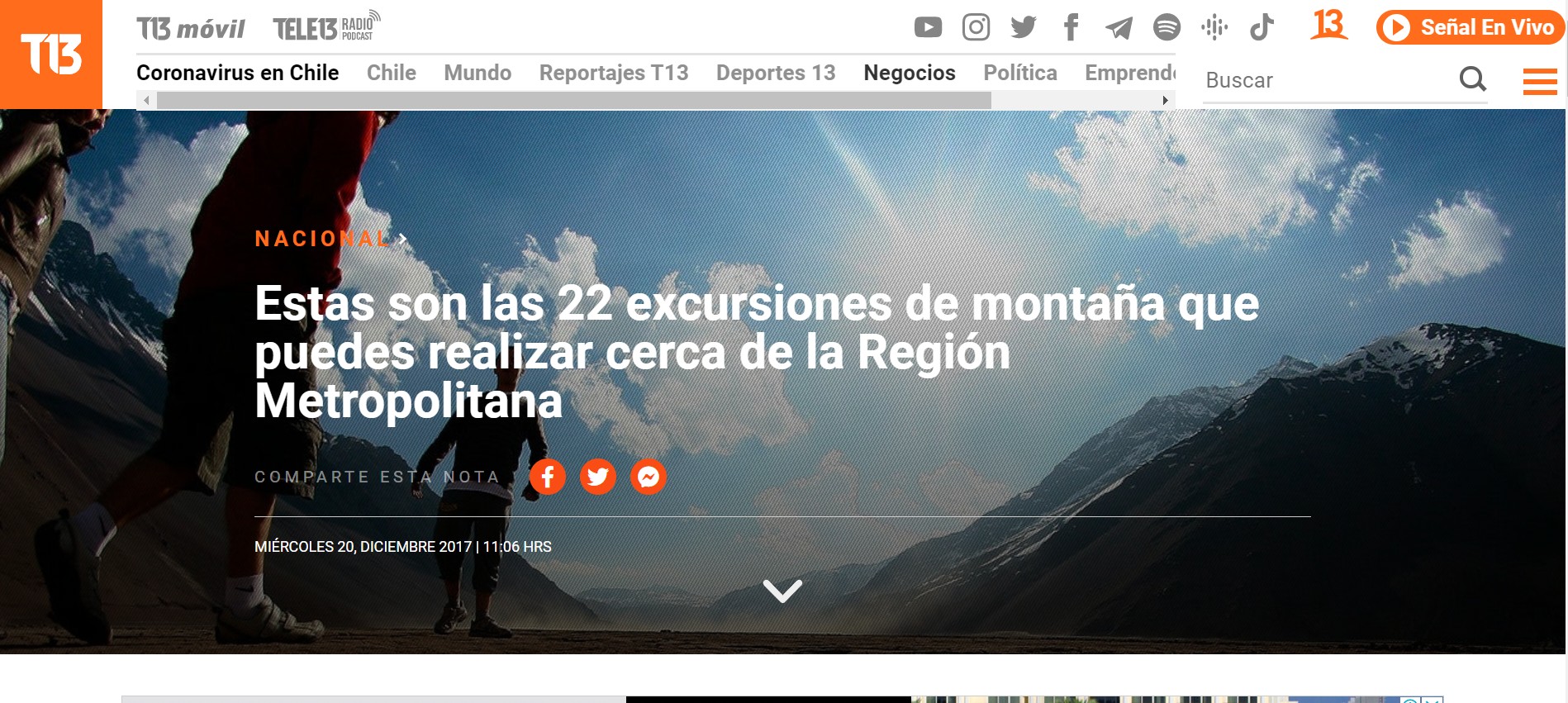 Estas son las 22 excursiones de montaña que puedes realizar cerca de la Región Metropolitana