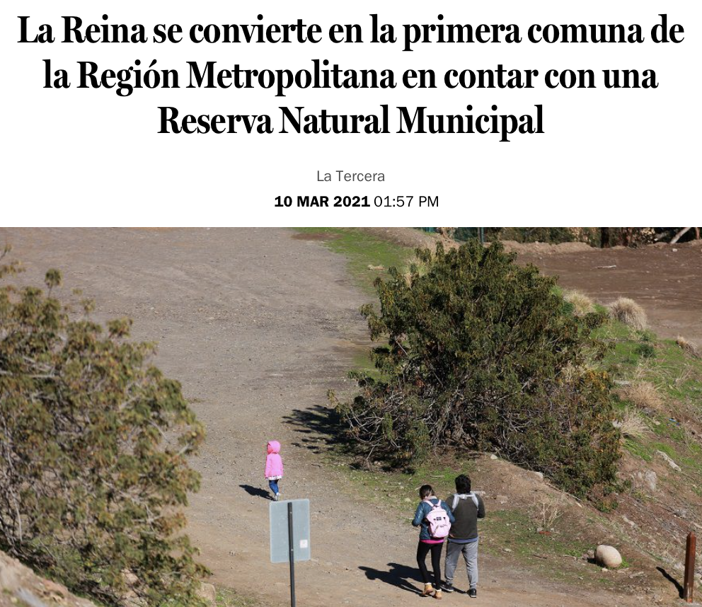 La Reina se convierte en la primera comuna de la Región Metropolitana en contar con una Reserva Natural Municipal
