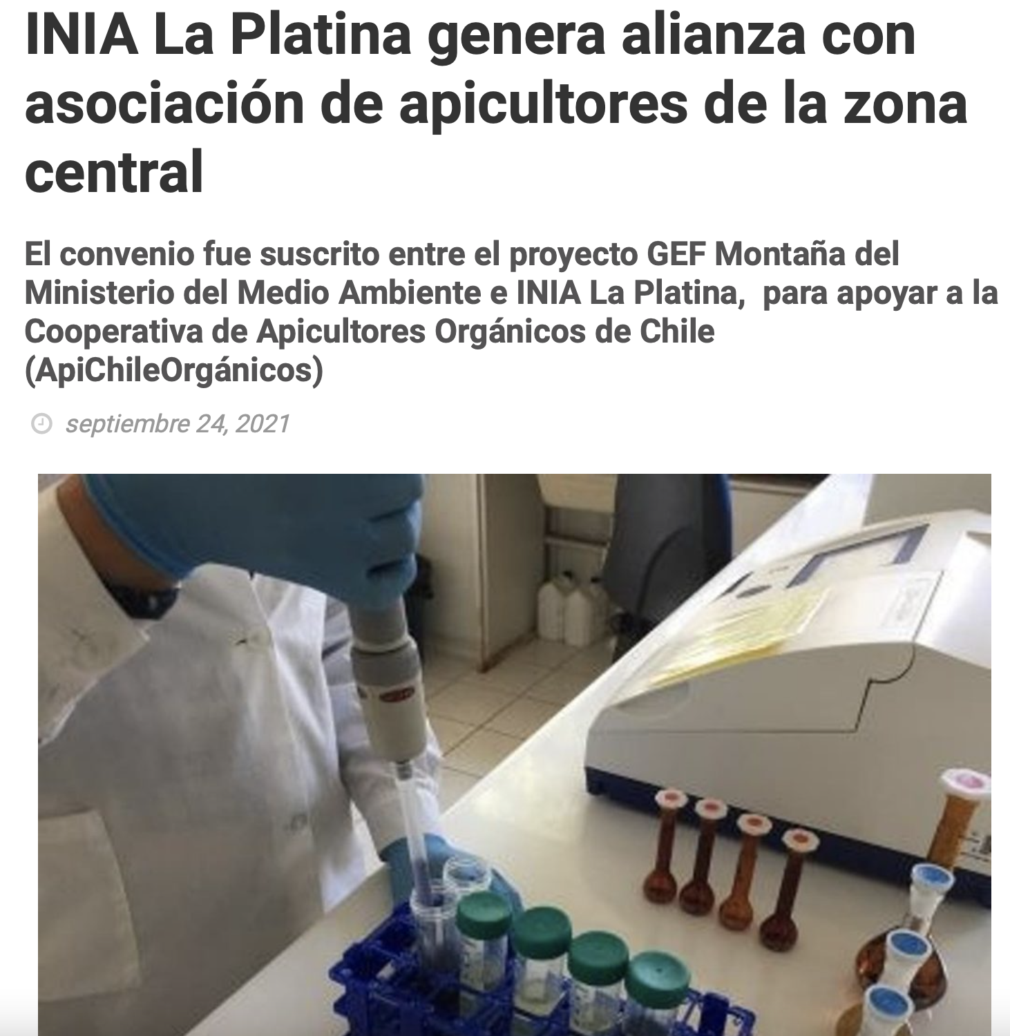 INIA La Platina genera alianza con asociación de apicultores de la zona central